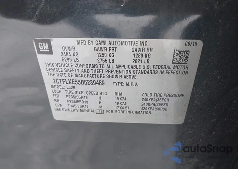 2011 GMC Terrain Slt-2 из США, поврежденный, VIN 2CTFLXE55B6239489